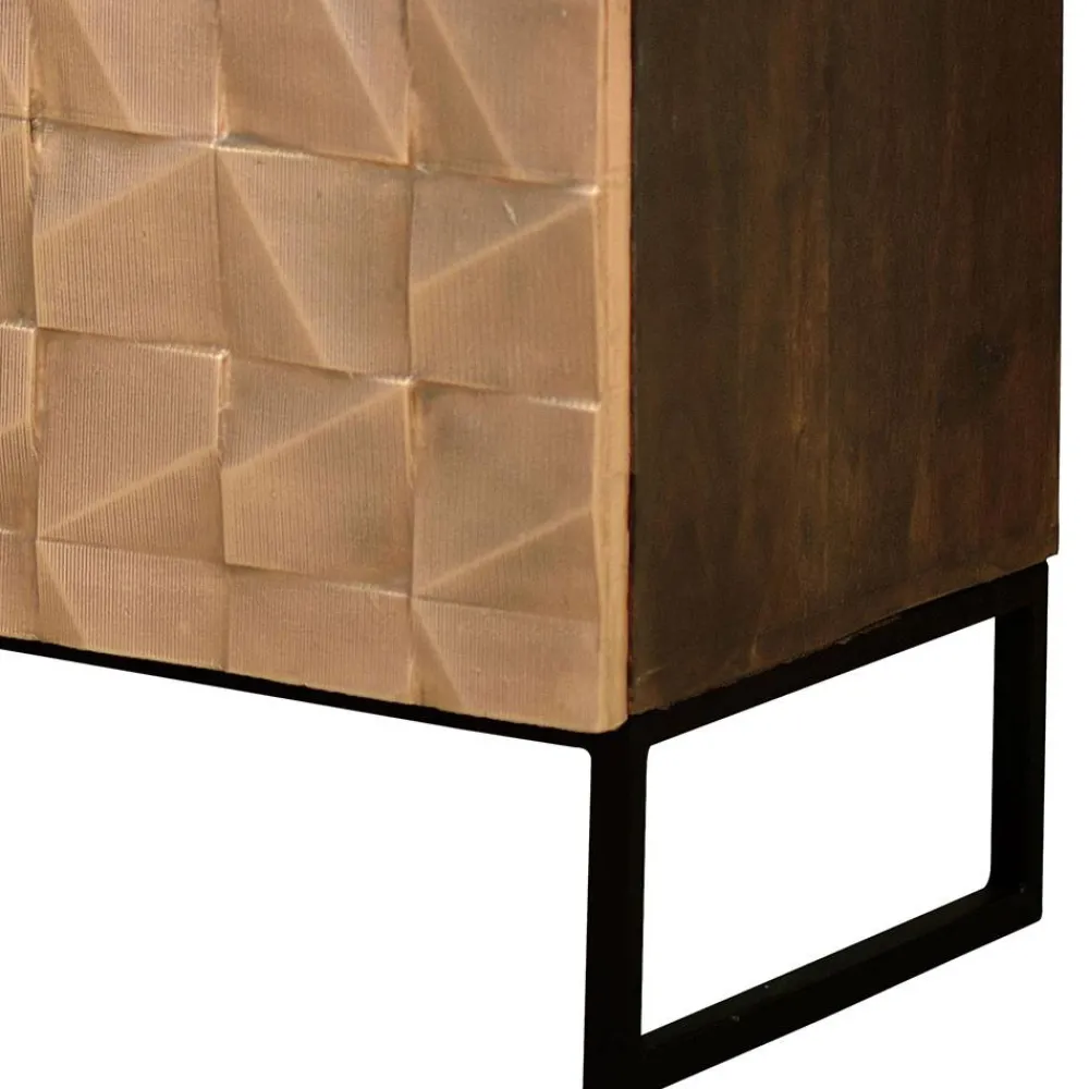 Wohnen Sideboards<Design Sideboard in Bronze und Mango Natur - Bensez