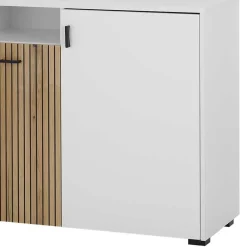 Wohnen Sideboards<Design Sideboard in Mattweiß mit Wildeiche - Nenaloro