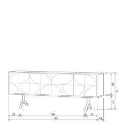 Wohnen Tv & Hifi-Möbel<Design Sideboard in Nussbaum aus Mango Holz - Pisino