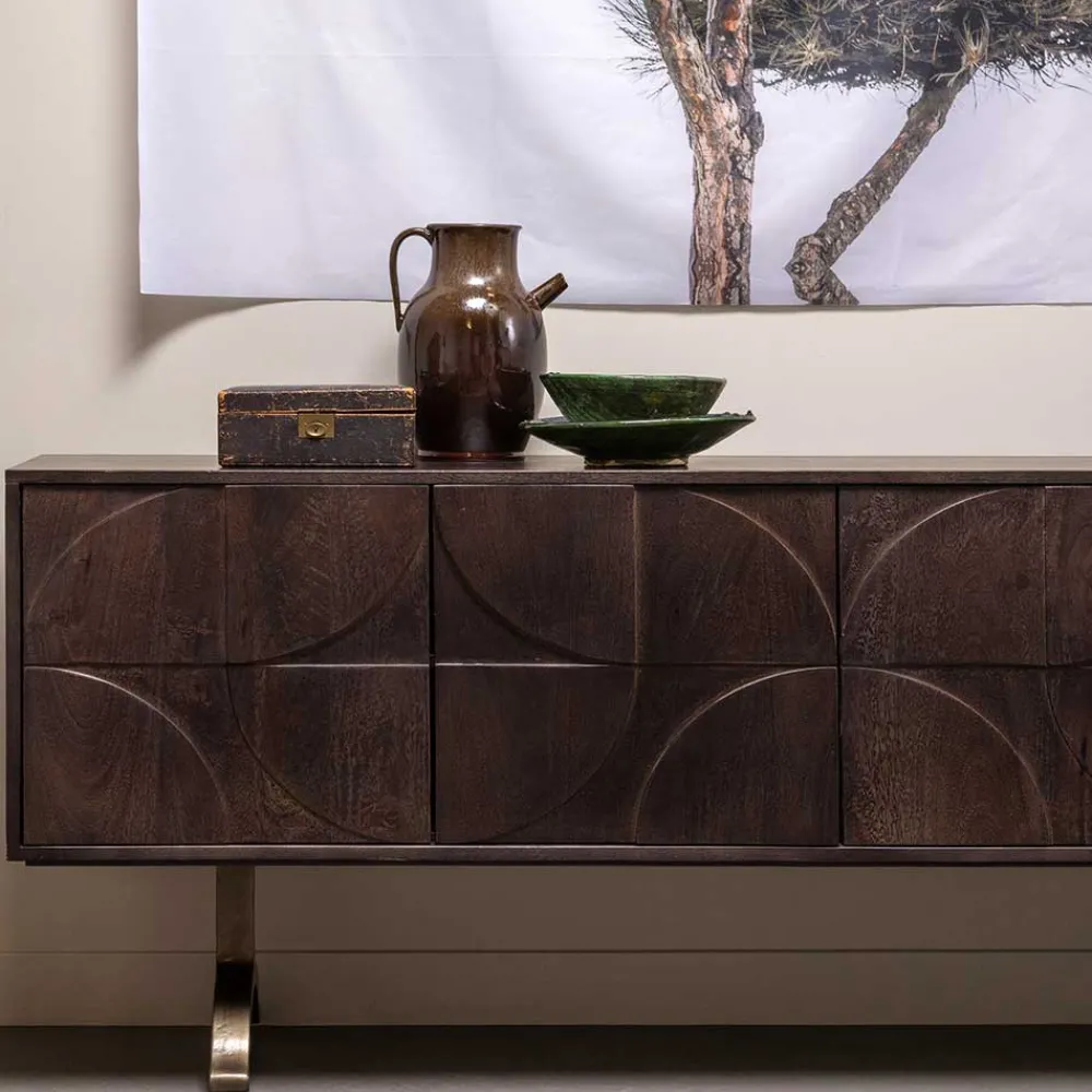 Wohnen Tv & Hifi-Möbel<Design Sideboard in Nussbaum aus Mango Holz - Pisino
