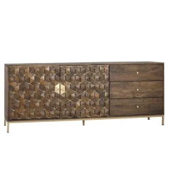 Wohnen Sideboards<Design Sideboard in Walnussbraun und Gold - Feregato