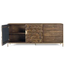 Wohnen Sideboards<Design Sideboard in Walnussbraun und Gold - Feregato
