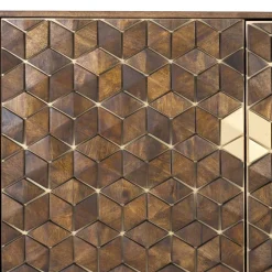 Wohnen Sideboards<Design Sideboard in Walnussbraun und Gold - Feregato