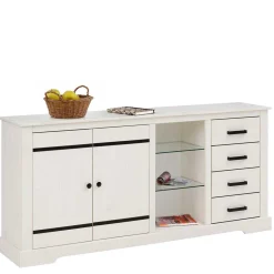 Wohnen Sideboards<Design Sideboard in Weiß mit Schwarz - Manduza