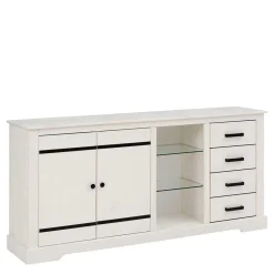 Wohnen Sideboards<Design Sideboard in Weiß mit Schwarz - Manduza
