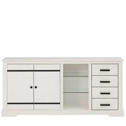 Wohnen Sideboards<Design Sideboard in Weiß mit Schwarz - Manduza