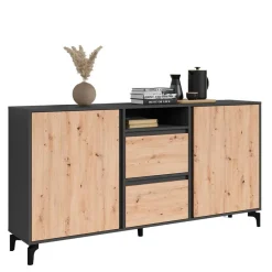 Wohnen Sideboards<Design Sideboard in Wildeiche NB & Anthrazit - Kiss
