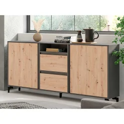Wohnen Sideboards<Design Sideboard in Wildeiche NB & Anthrazit - Kiss