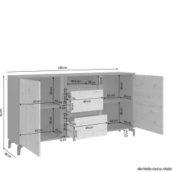 Wohnen Sideboards<Design Sideboard in Wildeiche NB & Anthrazit - Kiss
