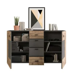 Wohnen Sideboards<Design Sideboard in Wildeiche NB & Grau - Scarlett