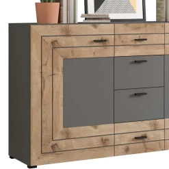 Wohnen Sideboards<Design Sideboard in Wildeiche NB & Grau - Scarlett