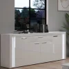 Wohnen Sideboards<Design Sideboard mit LED in Weiß Hochglanz - Gomata