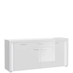 Wohnen Sideboards<Design Sideboard mit LED in Weiß Hochglanz - Gomata