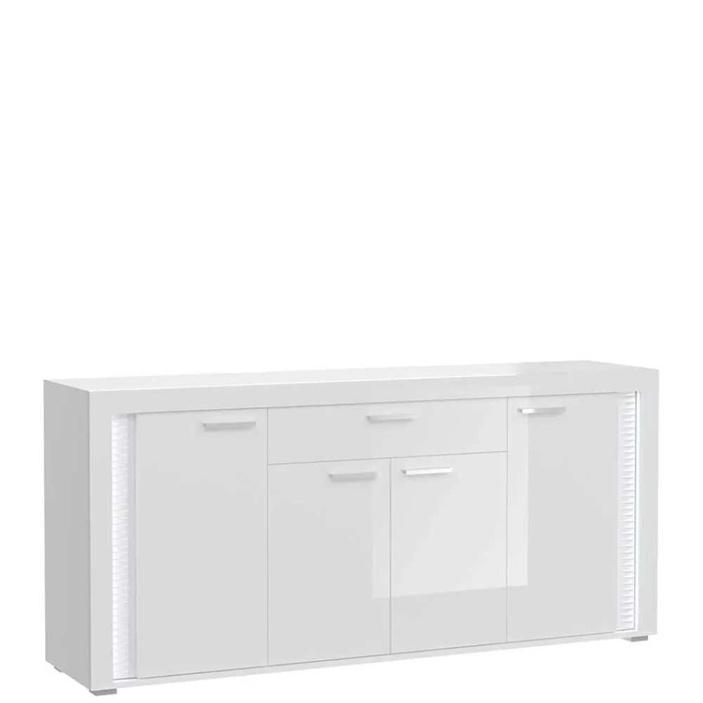 Wohnen Sideboards<Design Sideboard mit LED in Weiß Hochglanz - Gomata
