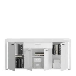 Wohnen Sideboards<Design Sideboard mit LED in Weiß Hochglanz - Gomata