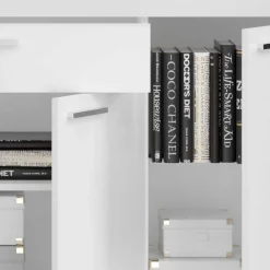 Wohnen Sideboards<Design Sideboard mit LED in Weiß Hochglanz - Gomata