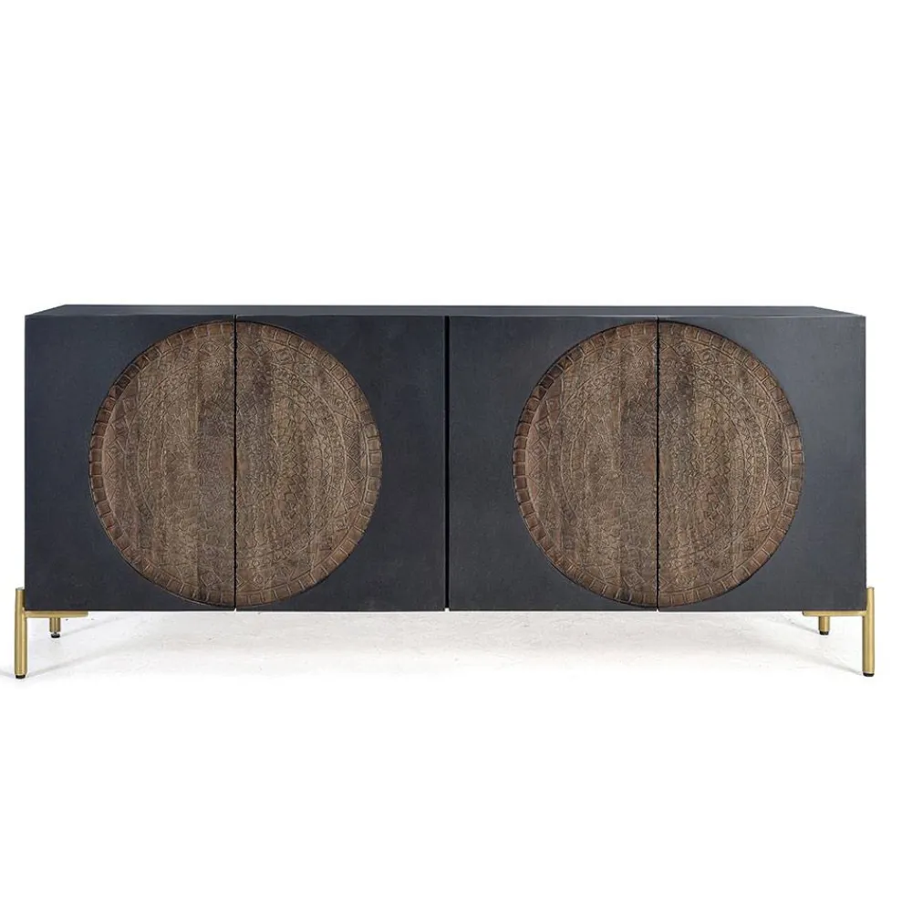 Wohnen Sideboards<Design Sideboard mit Mandala Schnitzerei - Synessa