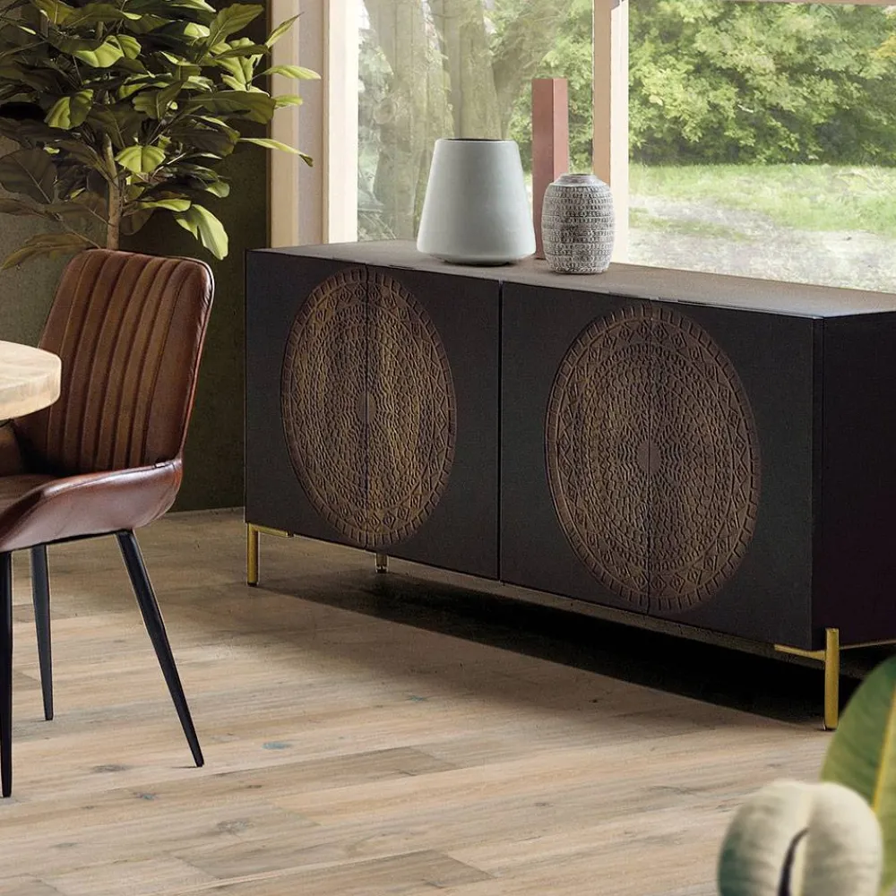Wohnen Sideboards<Design Sideboard mit Mandala Schnitzerei - Synessa