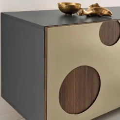 Wohnen Sideboards<Design Sideboard mit Spiegelglas in Bronze - Fino