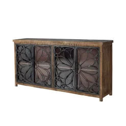 Wohnen Sideboards<Design Sideboard mit vier Glas Metalltüren - Everton