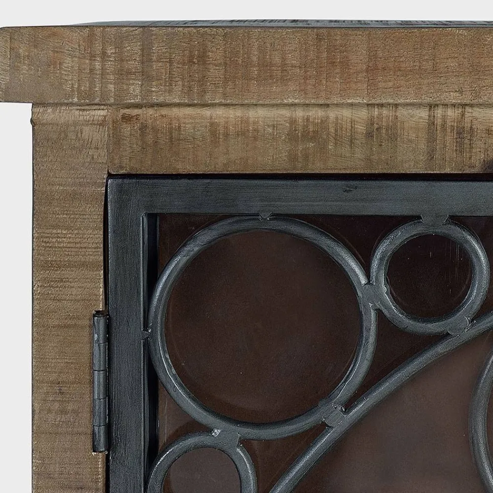 Wohnen Sideboards<Design Sideboard mit vier Glas Metalltüren - Everton
