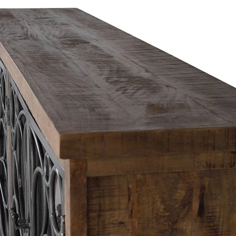 Wohnen Sideboards<Design Sideboard mit vier Glas Metalltüren - Everton