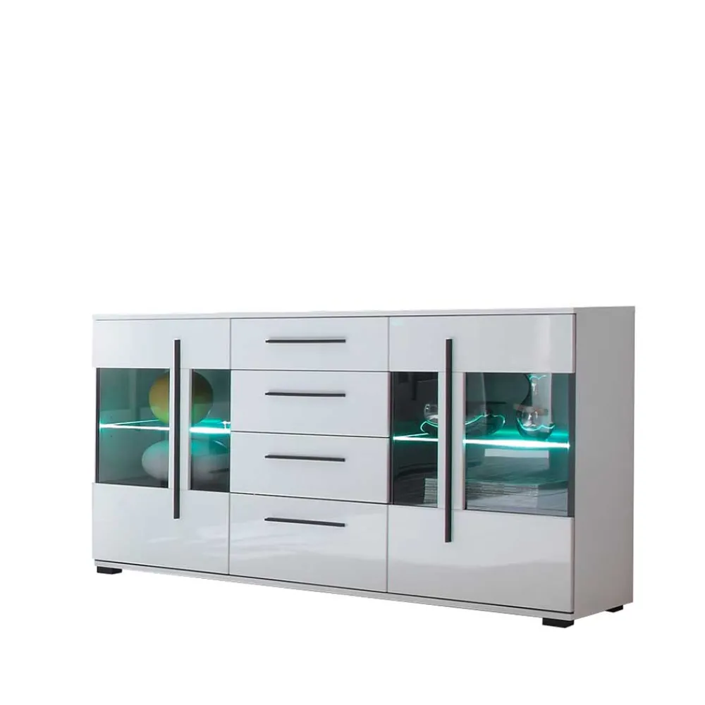 Wohnen Sideboards<Design Sideboard Nennja in Weiß Hochglanz Glas