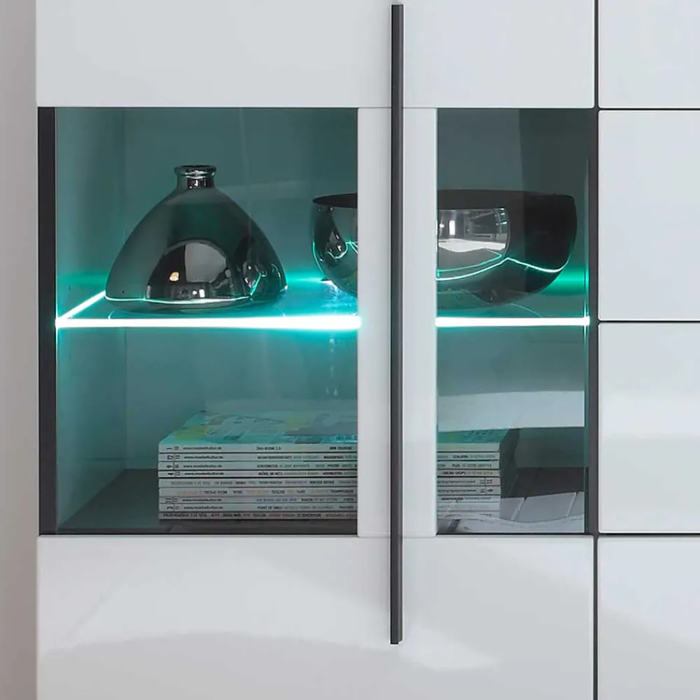 Wohnen Sideboards<Design Sideboard Nennja in Weiß Hochglanz Glas