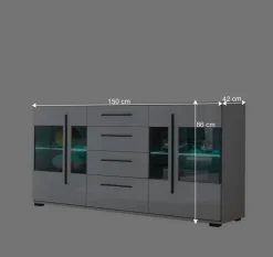 Wohnen Sideboards<Design Sideboard Nennja in Weiß Hochglanz Glas