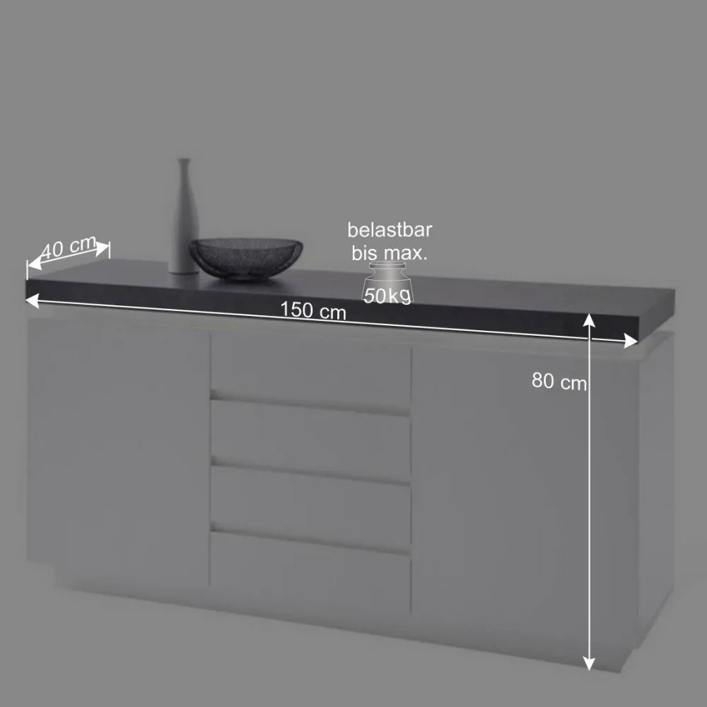 Wohnen Sideboards<Design Sideboard Rebelvo mit dimmbarer LED Beleuchtung