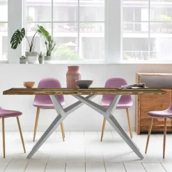 Wohnen Tische<Design Tisch mit bunter Altholzplatte Shabby - Enyi
