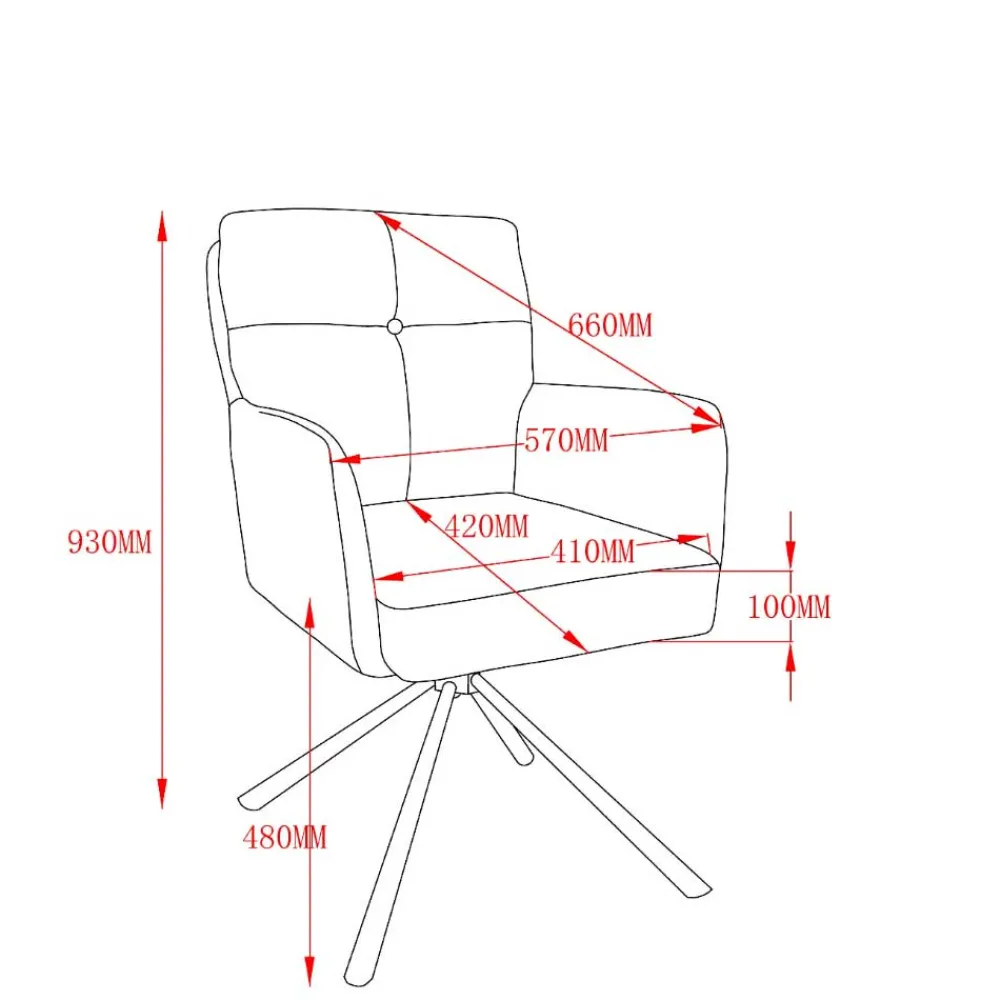 Wohnen Stühle<Design Tischsessel in Grau - drehbar - Portland S (2er Set)