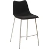 Wohnen Hocker<Design Tresenstuhl in Schwarz & Edelstahl - Polaris