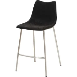 Wohnen Hocker<Design Tresenstuhl in Schwarz & Edelstahl - Polaris