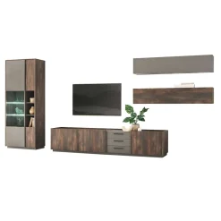 Wohnen Wohnwände<Design TV Anbauwand Möbelset - Mundo (vierteilig)
