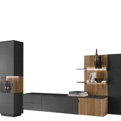 Wohnen Wohnwände<Design TV Anbauwand zweifarbig - Cruzca (dreiteilig)