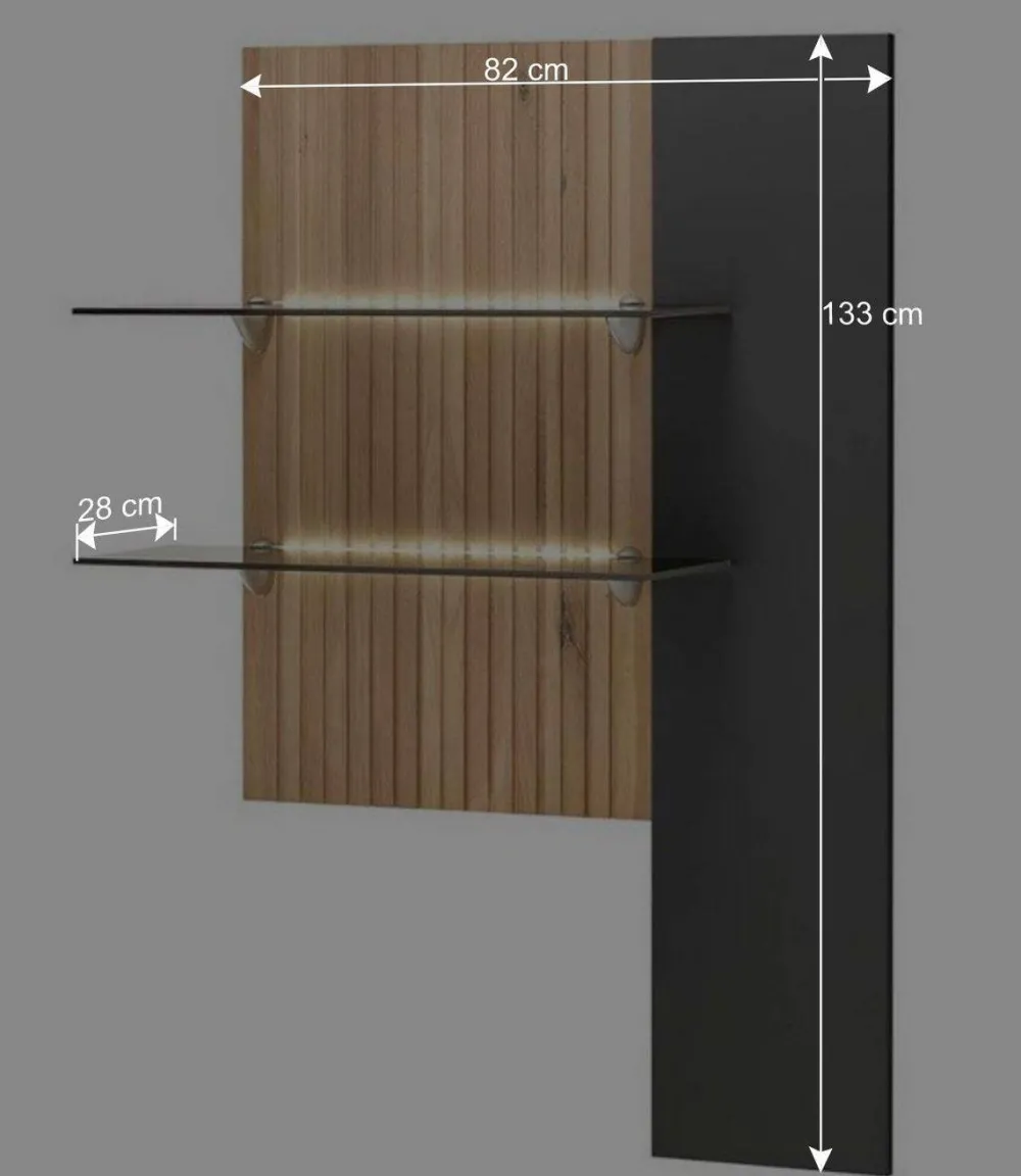 Wohnen Wohnwände<Design TV Anbauwand zweifarbig - Cruzca (dreiteilig)