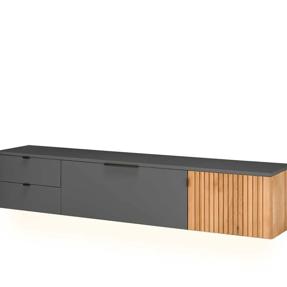 Wohnen Wohnwände<Design TV Anbauwand zweifarbig - Cruzca (dreiteilig)