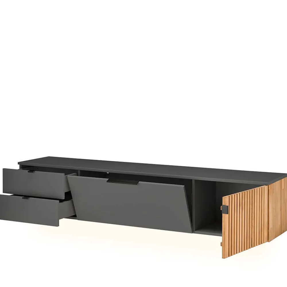 Wohnen Wohnwände<Design TV Anbauwand zweifarbig - Cruzca (dreiteilig)
