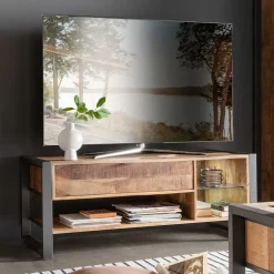 Wohnen Tv & Hifi-Möbel|Lowboards<Design TV Board aus Recyclingholz & Metall - Acira