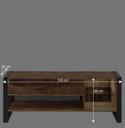 Wohnen Tv & Hifi-Möbel|Lowboards<Design TV Board aus Recyclingholz & Metall - Acira