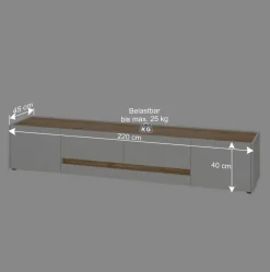 Wohnen Tv & Hifi-Möbel|Lowboards<Design TV Board in Weiß & Wildeiche Optik - Nonessia