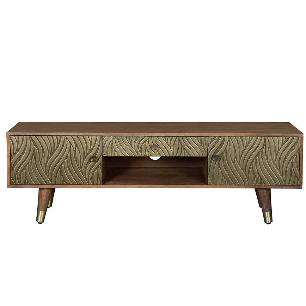 Wohnen Tv & Hifi-Möbel|Lowboards<Design TV Kommode aus Mangoholz und Metall - Filurina