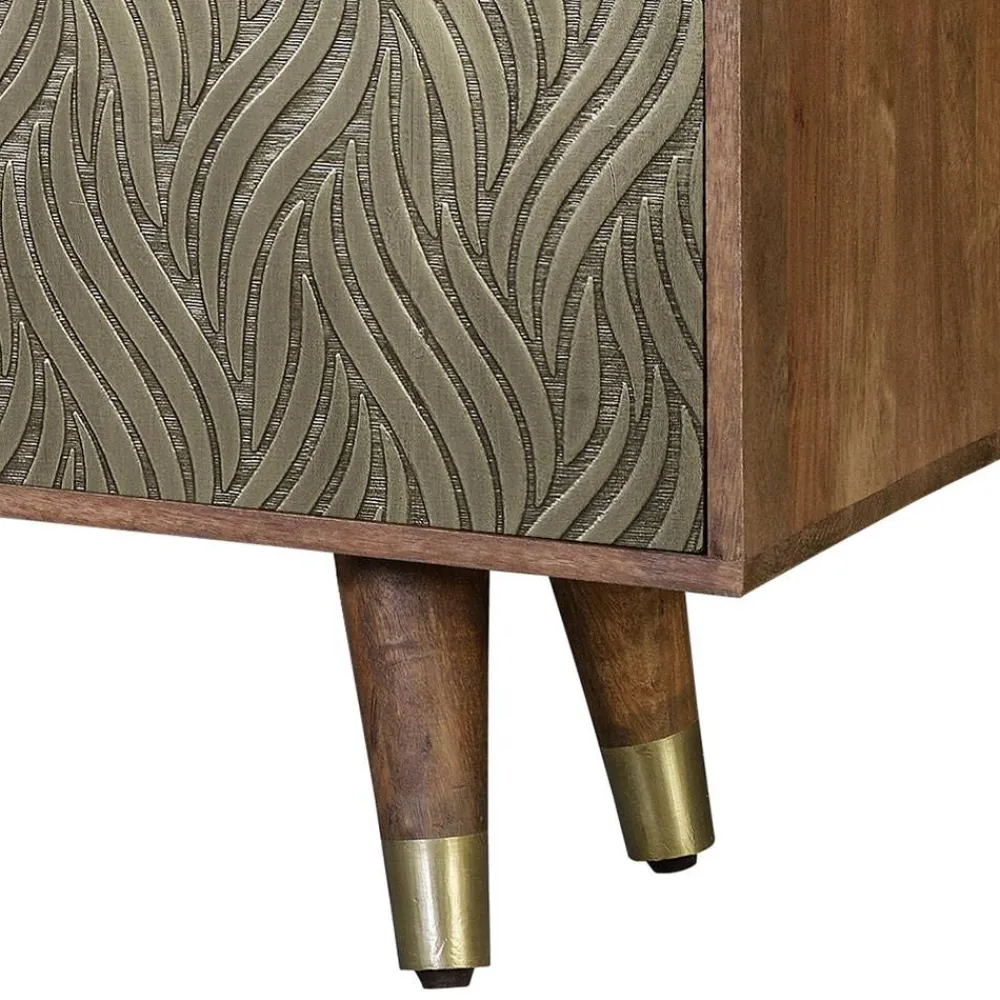 Wohnen Tv & Hifi-Möbel|Lowboards<Design TV Kommode aus Mangoholz und Metall - Filurina