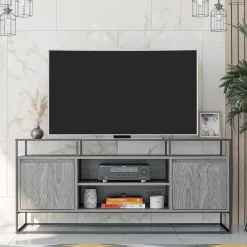 Wohnen Tv & Hifi-Möbel|Lowboards<Design TV Kommode in Eiche Grau - Midland