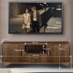 Wohnen Tv & Hifi-Möbel|Lowboards<Design TV Kommode in Nussbaum - Bosanka