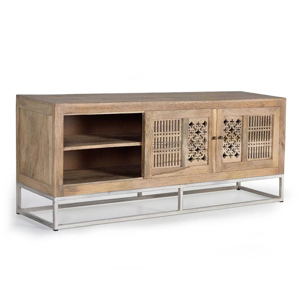 Wohnen Tv & Hifi-Möbel|Lowboards<Design TV Lowboard aus Mangobaum Massivholz - Valuta