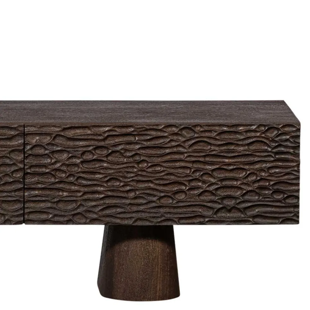 Wohnen Tv & Hifi-Möbel<Design TV Lowboard aus Mangoholz in Walnuss Braun - Glancossa