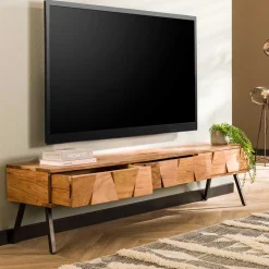 Wohnen Tv & Hifi-Möbel|Lowboards<Design TV Tisch mit Schubladen aus Akazie - Tomya