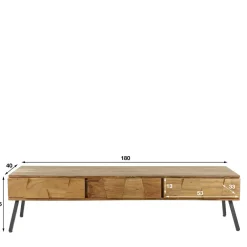 Wohnen Tv & Hifi-Möbel|Lowboards<Design TV Tisch mit Schubladen aus Akazie - Tomya